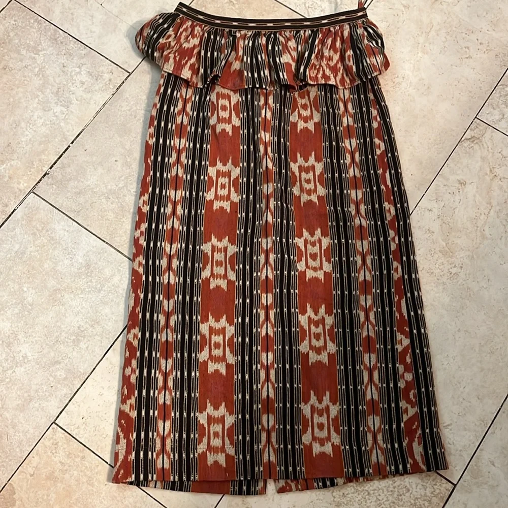 Ulla Johnson Women's Salima Printed Multicolor Ruffle Cotton Skirt Sz 6 - Picture 8 of 12